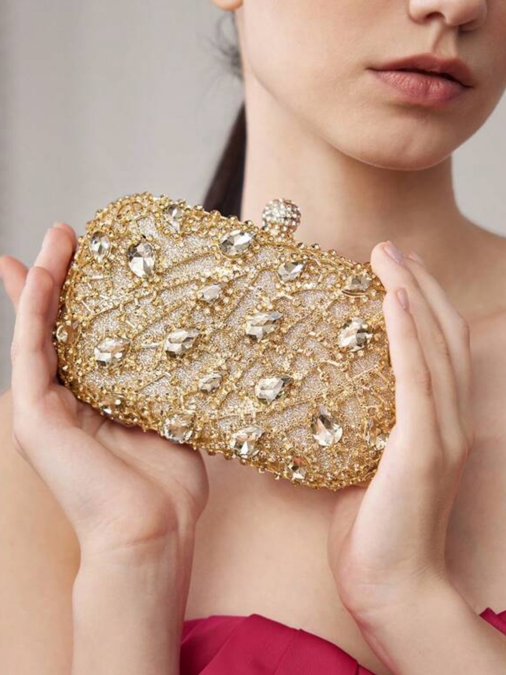 Gold Jeweled Evening Clutch